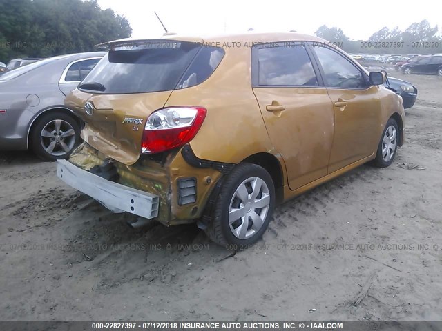 2T1KE40E89C003390 - 2009 TOYOTA COROLLA MATRIX S ORANGE photo 4