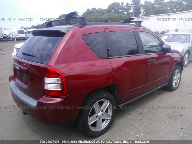 1J8FF47W48D553757 - 2008 JEEP COMPASS SPORT RED photo 4