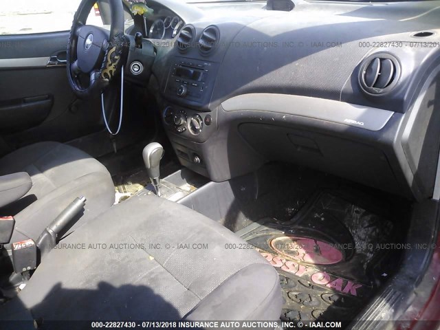 KL1TD56628B090219 - 2008 CHEVROLET AVEO LS MAROON photo 5