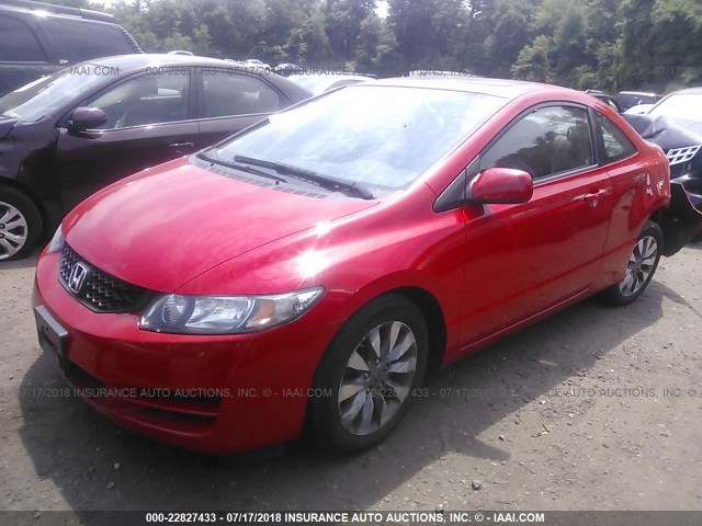 2HGFG12999H526421 - 2009 HONDA CIVIC EXL RED photo 2