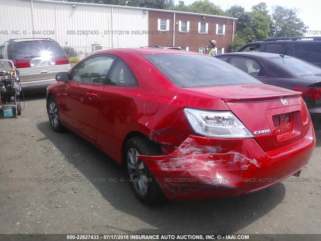 2HGFG12999H526421 - 2009 HONDA CIVIC EXL RED photo 3