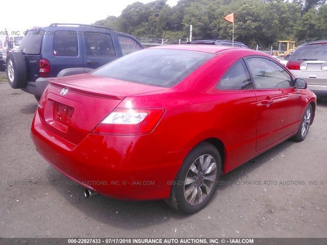 2HGFG12999H526421 - 2009 HONDA CIVIC EXL RED photo 4