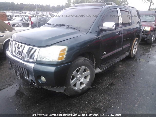 5N1AA08B75N724068 - 2005 NISSAN ARMADA SE/LE BLUE photo 2