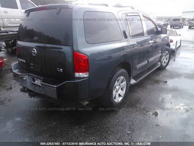 5N1AA08B75N724068 - 2005 NISSAN ARMADA SE/LE BLUE photo 4