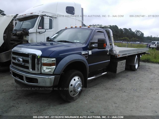 1FDAF56R98EC95745 - 2008 FORD F550 SUPER DUTY BLUE photo 2