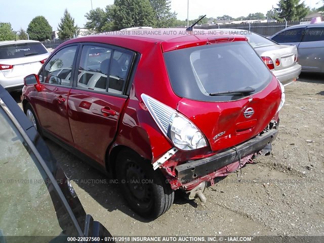 3N1BC1CP4BL370424 - 2011 NISSAN VERSA S/SL RED photo 3