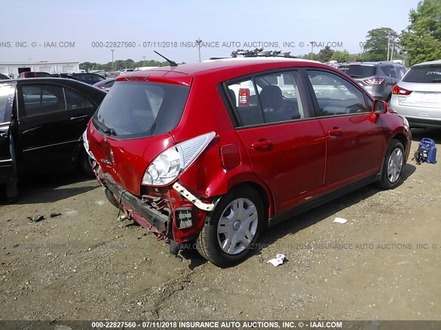 3N1BC1CP4BL370424 - 2011 NISSAN VERSA S/SL RED photo 4