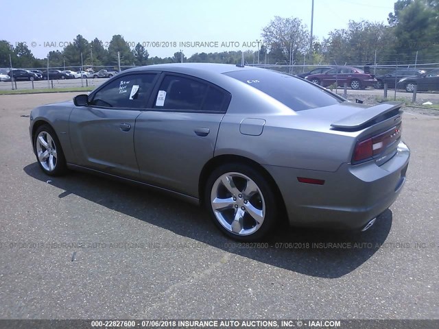 2B3CL5CTXBH571650 - 2011 DODGE CHARGER R/T GRAY photo 3