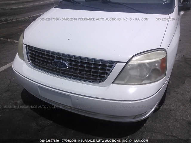 2FMDA52245BA35474 - 2005 FORD FREESTAR SEL WHITE photo 6