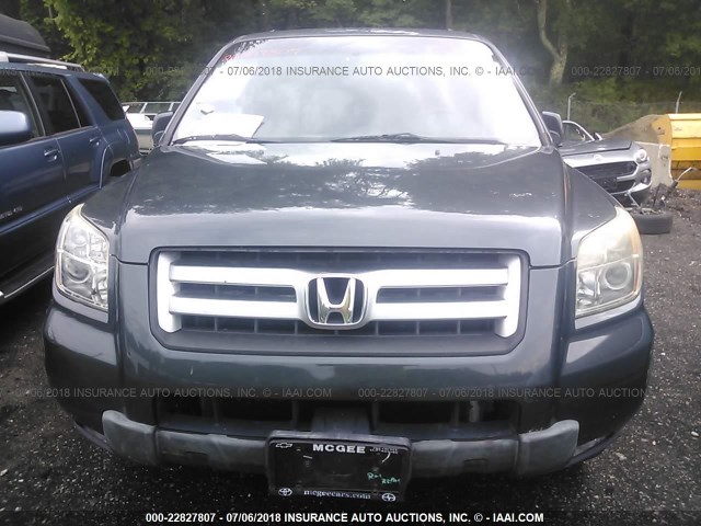 2HKYF18426H561262 - 2006 HONDA PILOT EX GRAY photo 6