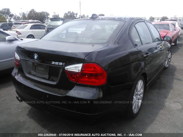 WBAVC53578FZ83766 - 2008 BMW 328 I SULEV BLACK photo 4