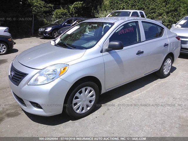 3N1CN7AP2CL857952 - 2012 NISSAN VERSA S/SV/SL SILVER photo 2