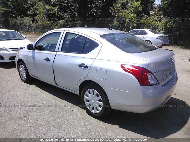 3N1CN7AP2CL857952 - 2012 NISSAN VERSA S/SV/SL SILVER photo 3