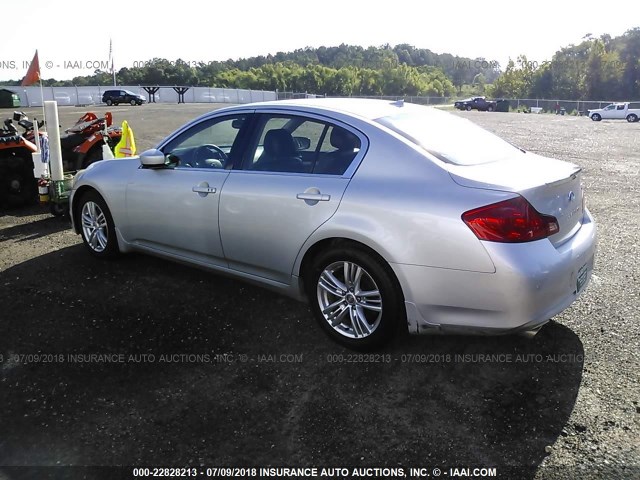 JN1CV6AP6AM202142 - 2010 INFINITI G37 SPORT SILVER photo 3