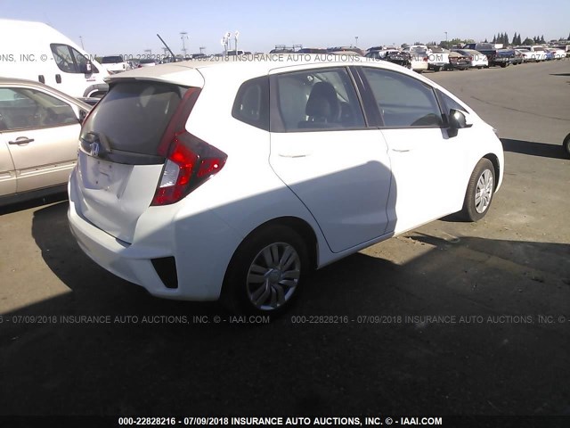 3HGGK5H54FM715909 - 2015 HONDA FIT LX WHITE photo 4