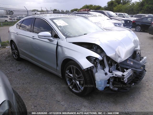 3FA6P0K92ER149282 - 2014 FORD FUSION TITANIUM SILVER photo 1