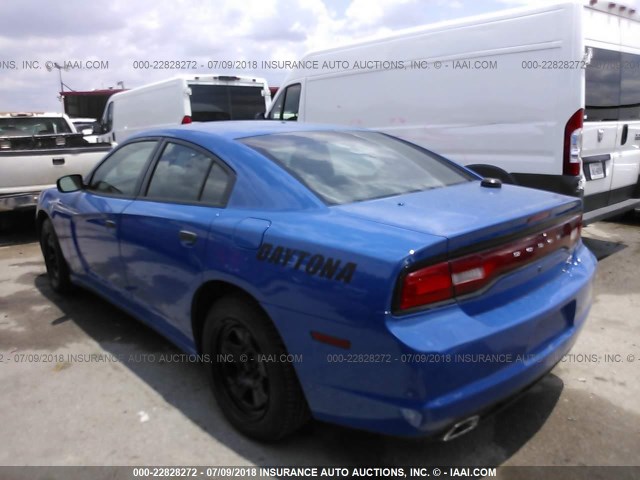 2B3CL1CG8BH599877 - 2011 DODGE CHARGER POLICE BLUE photo 3