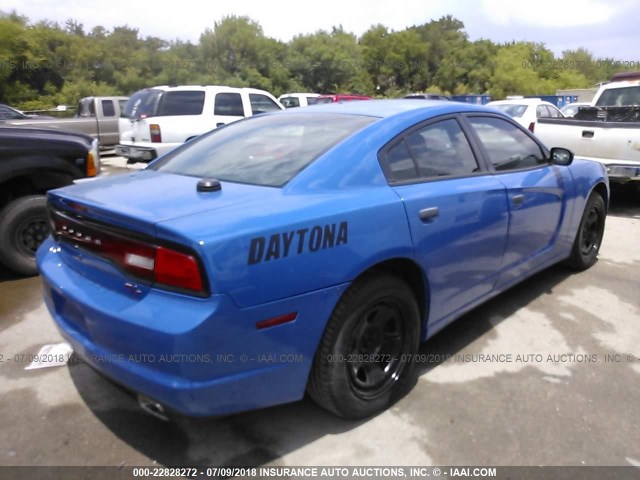 2B3CL1CG8BH599877 - 2011 DODGE CHARGER POLICE BLUE photo 4