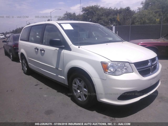 2C4RDGBG3DR682026 - 2013 DODGE GRAND CARAVAN SE WHITE photo 1