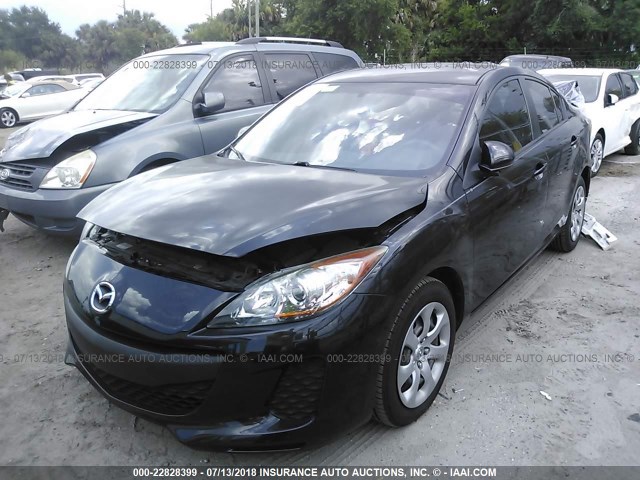 JM1BL1TF6D1845151 - 2013 MAZDA 3 I BLACK photo 2