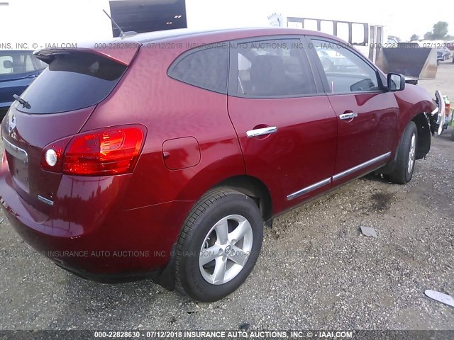JN8AS5MT4CW262609 - 2012 NISSAN ROGUE S/SV RED photo 4