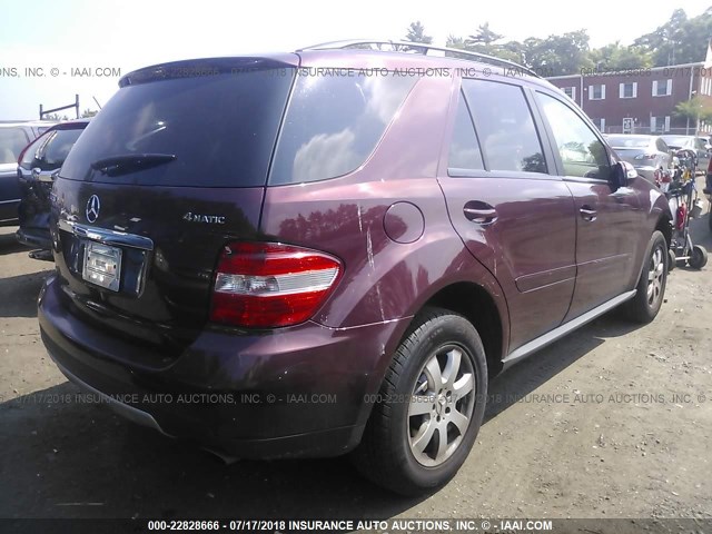 4JGBB86E67A223180 - 2007 MERCEDES-BENZ ML 350 RED photo 4