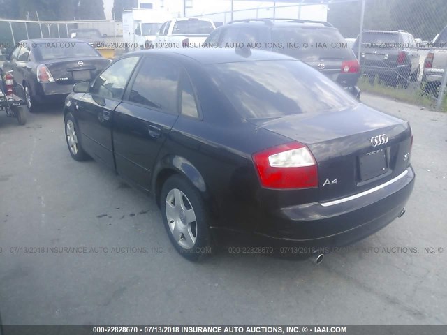 WAULC68E54A225874 - 2004 AUDI A4 1.8T QUATTRO BLACK photo 3