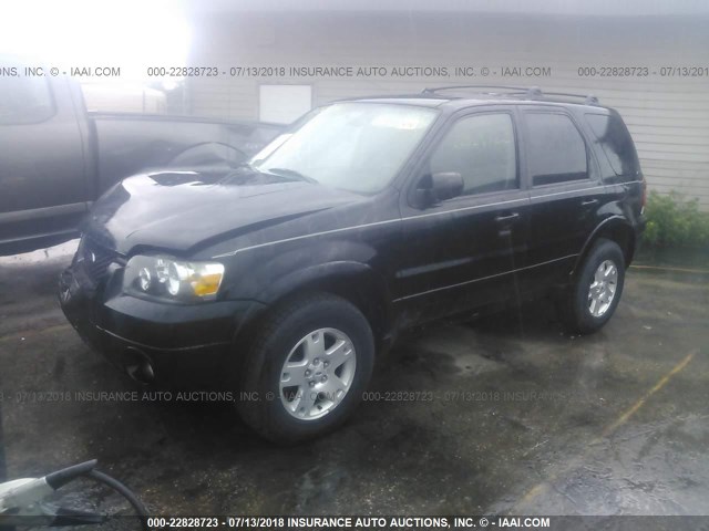 1FMCU941X7KA75520 - 2007 FORD ESCAPE LIMITED BLACK photo 2