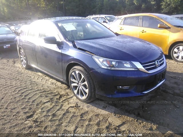 1HGCR2F58EA251496 - 2014 HONDA ACCORD SPORT Navy photo 1