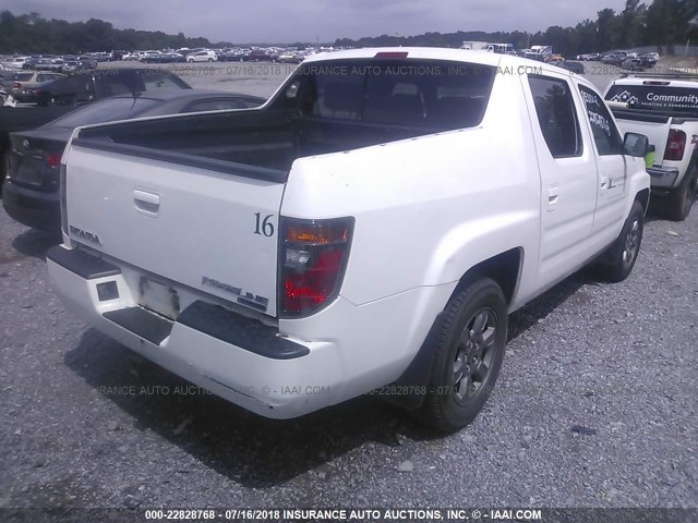 2HJYK163X8H511738 - 2008 HONDA RIDGELINE RTX WHITE photo 4