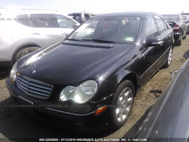 WDBRF84J85F667005 - 2005 MERCEDES-BENZ C 320 4MATIC BLACK photo 2