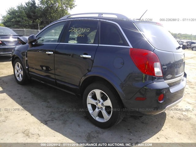 3GNAL4EK1ES547637 - 2014 CHEVROLET CAPTIVA LTZ BLUE photo 3