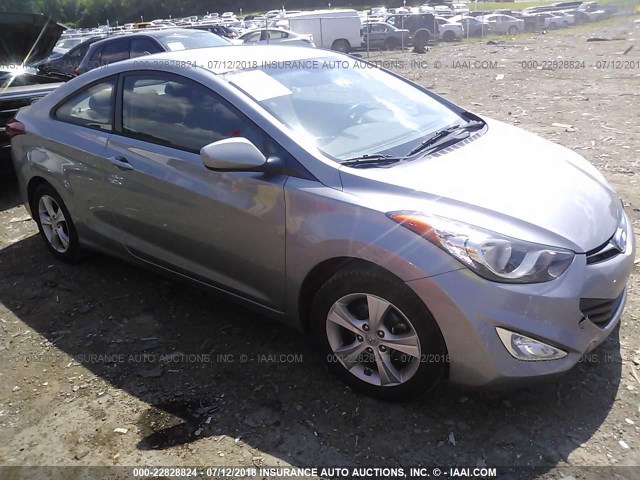 KMHDH6AEXDU009791 - 2013 HYUNDAI ELANTRA COUPE GS/SE SILVER photo 1