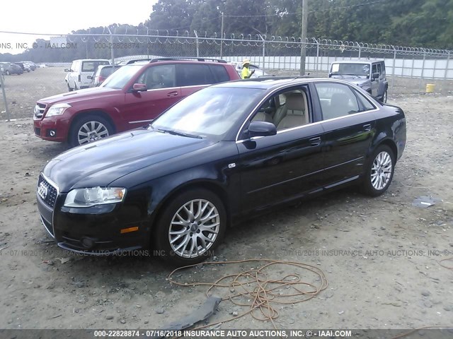 WAUAF78E48A148134 - 2008 AUDI A4 2.0T BLACK photo 2