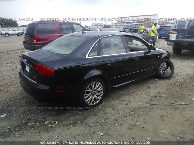 WAUAF78E48A148134 - 2008 AUDI A4 2.0T BLACK photo 4