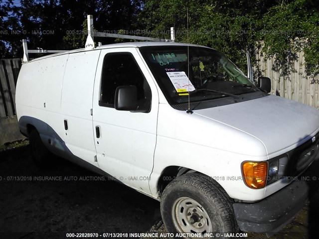 1FTRE14W75HA00986 - 2005 FORD ECONOLINE E150 VAN WHITE photo 1