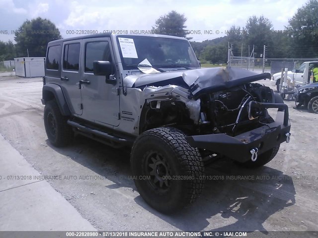 1C4BJWDG4HL539425 - 2017 JEEP WRANGLER UNLIMITE SPORT SILVER photo 1