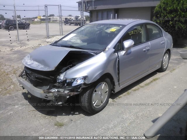 JHMFA36298S007691 - 2008 HONDA CIVIC HYBRID SILVER photo 2