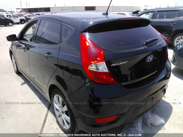 KMHCU5AE0EU148055 - 2014 HYUNDAI ACCENT GLS/SE BLACK photo 3