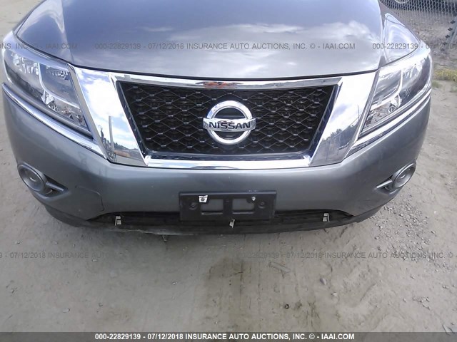 5N1AR2MM8FC660356 - 2015 NISSAN PATHFINDER S/SV/SL/PLATINUM GRAY photo 6