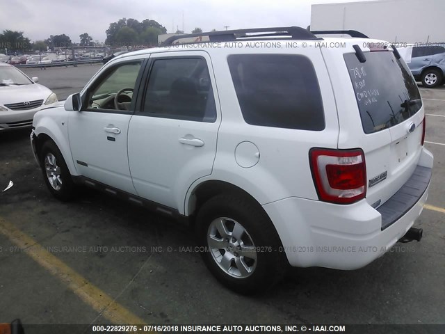 1FMCU04138KB14414 - 2008 FORD ESCAPE LIMITED WHITE photo 3
