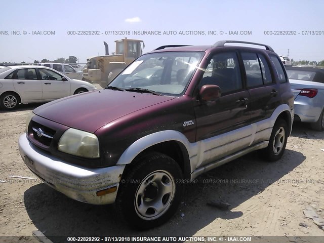 JS3TD62V3Y4106624 - 2000 SUZUKI GRAND VITARA JLX/LIMITED/JX MAROON photo 2