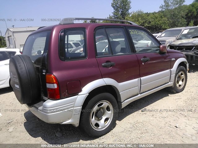 JS3TD62V3Y4106624 - 2000 SUZUKI GRAND VITARA JLX/LIMITED/JX MAROON photo 4