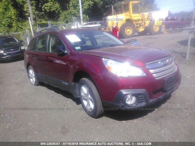 4S4BRBAC5E3306728 - 2014 SUBARU OUTBACK 2.5I RED photo 1