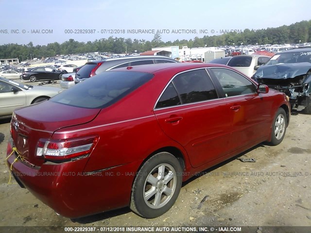 4T1BK3EK5AU108036 - 2010 TOYOTA CAMRY SE/LE/XLE RED photo 4