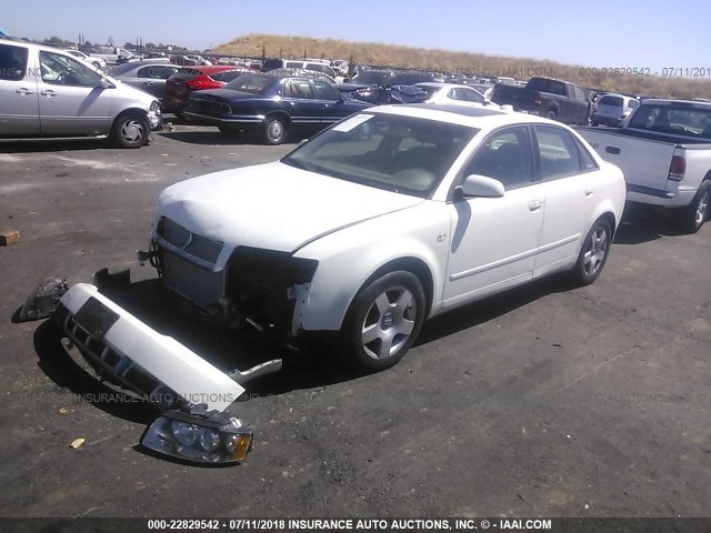 WAULC68E44A238860 - 2004 AUDI A4 1.8T QUATTRO WHITE photo 2