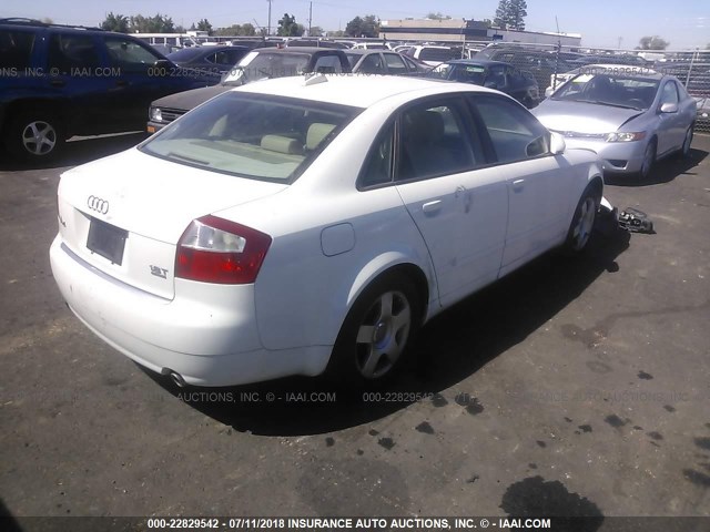 WAULC68E44A238860 - 2004 AUDI A4 1.8T QUATTRO WHITE photo 4