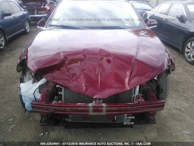 3LN6L2LU0FR612117 - 2015 LINCOLN MKZ HYBRID RED photo 6