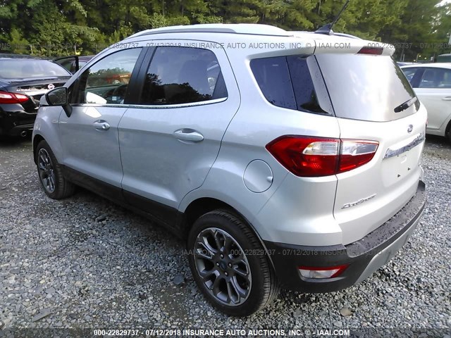 MAJ3P1VE2JC192370 - 2018 FORD ECOSPORT TITANIUM SILVER photo 3