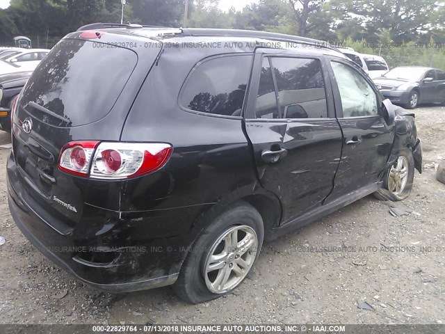 5XYZG3AB7BG057524 - 2011 HYUNDAI SANTA FE GLS BLACK photo 4